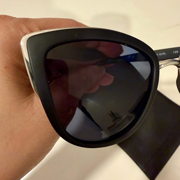 Quay Australia Sleek Black Cat-Eye Sunglasses - Picture 2 of 5